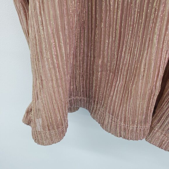 Nine West Rose Gold Metallic Halter Tank Top Shimmer Blouse PXXL Petite NWT - Picture 7 of 15